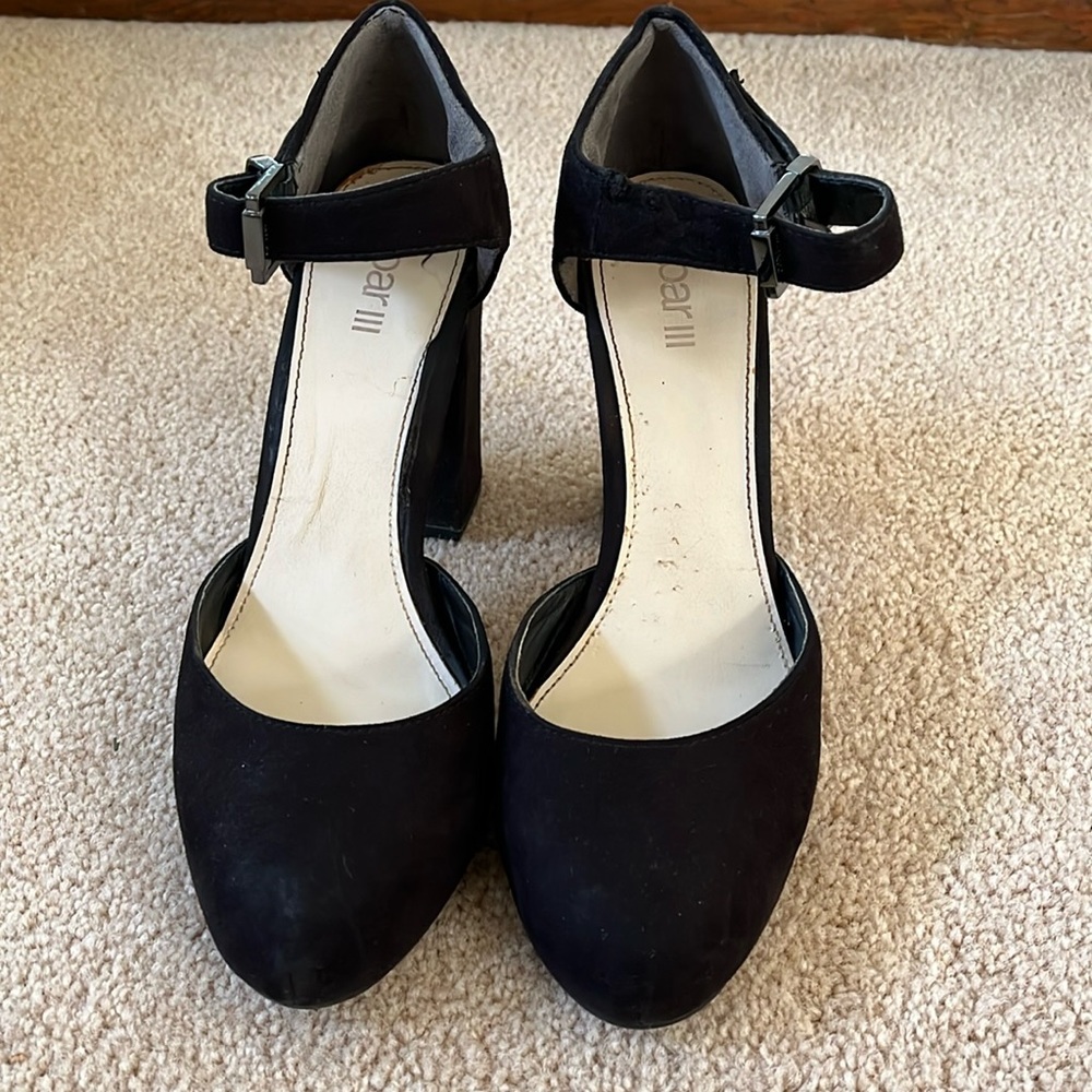 Bar III Ankle Strap Black Heels Closes Toe